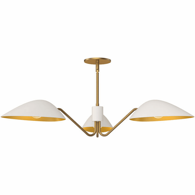 Alora Mood PD550336WHAG Oscar Contemporary White and Aged Gold Ceiling Chandelier