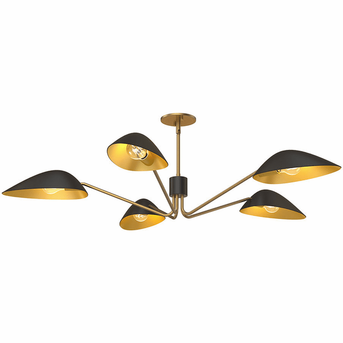 Alora Mood PD550545MBAG Oscar Contemporary Matte Black and Aged Gold Chandelier Light
