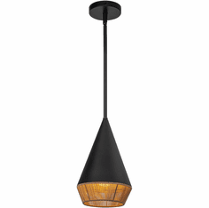 Alora Mood PD633107MBBR Daphne Contemporary Matte Black / Brown Cotton Rope Mini Lighting Pendant