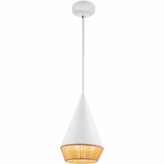 Alora Mood PD633107WHBR Daphne Modern White / Brown Cotton Rope Mini Pendant Lighting Fixture