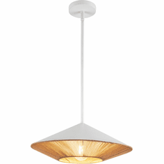 Alora Mood PD633215WHBR Daphne Modern White / Brown Cotton Rope Pendant Lighting