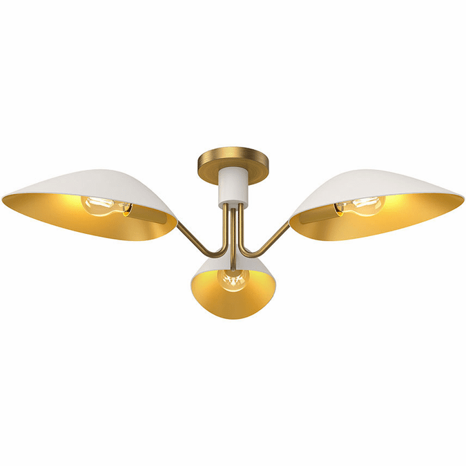 Alora Mood SF550332WHAG Oscar Modern White and Aged Gold Overhead Lighting