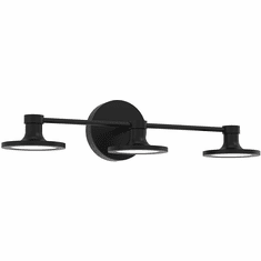 Alora Mood VL418021MB-UNV Issa Contemporary Matte Black LED 3-Light Bathroom Lighting