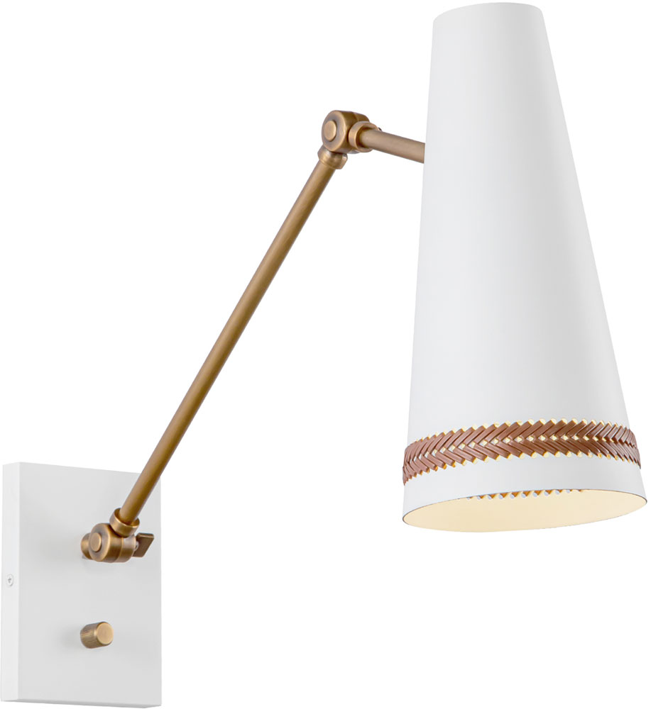 Alora WV342105MWHL Brickell Contemporary Matte White / Hazelnut Leather ...