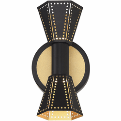 Arnsberg 220310232 Houston Modern Black / Gold LED Sconce Lighting