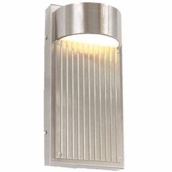 Arnsberg 226260707 Las Cruces Modern Satin Nickel / Silver LED Outdoor 9" Lighting Wall Sconce