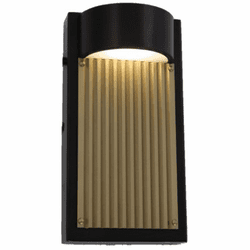 Arnsberg 226260728 Las Cruces Contemporary Bronze / Gold LED Exterior 9" Wall Lighting Sconce