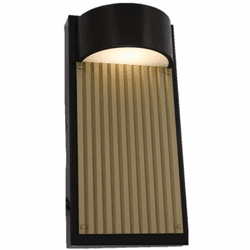 Arnsberg 226260928 Las Cruces Modern Bronze / Gold LED Exterior 12" Wall Mounted Lamp