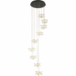 Arnsberg 320710932 Butterfly Contemporary Black / Gold LED Multi Ceiling Pendant Light