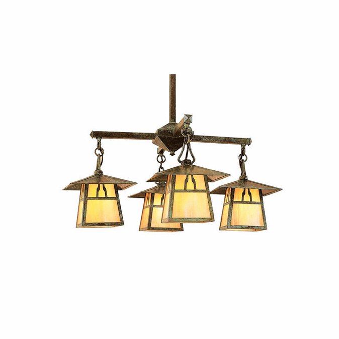 Arroyo Craftsman CCH-8/4 Carmel Craftsman 4 Light Chandelier - 26.5 inches wide