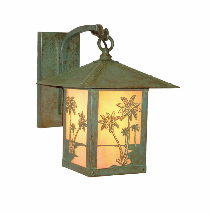 Arroyo Craftsman TRB-12PT Timber Ridge 12 inch Outdoor Wall Sconce with Palm Tree Filigree