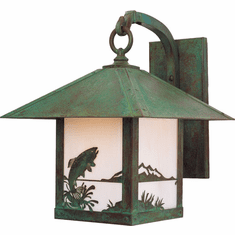 Arroyo Craftsman TRB-16TR Timber Ridge 16 inch Outdoor Wall Sconce with Trout Filigree