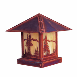 Arroyo Craftsman TRC-12MN Timber Ridge 12 inch Outdoor Pier Mount with Mountain Filigree