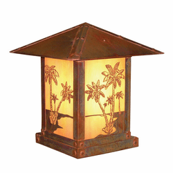 Arroyo Craftsman TRC-12PT Timber Ridge 12 inch Outdoor Pier Mount with Palm Tree Filigree
