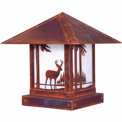 Arroyo Craftsman TRC-16DR Timber Ridge 16 inch Outdoor Pier Mount with Deer Filigree