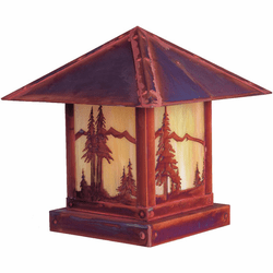 Arroyo Craftsman TRC-16MN Timber Ridge 16 inch Outdoor Pier Mount with Mountain Filigree