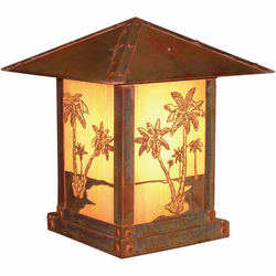 Arroyo Craftsman TRC-16PT Timber Ridge 16 inch Outdoor Pier Mount with Palm Tree Filigree