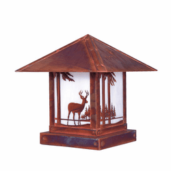 Arroyo Craftsman TRC-9DR Timber Ridge 9 inch Outdoor Pier Mount with Deer Filigree