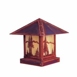 Arroyo Craftsman TRC-9MN Timber Ridge 9 inch Outdoor Pier Mount with Mountain Filigree