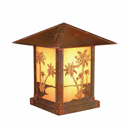 Arroyo Craftsman TRC-9PT Timber Ridge 9 inch Outdoor Pier Mount with Palm Tree Filigree