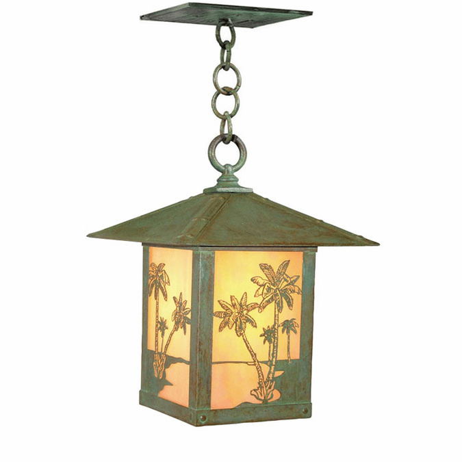 Arroyo Craftsman TRH-12PT Timber Ridge 12 inch Outdoor Pendant with Palm Tree Filigree
