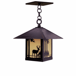 Arroyo Craftsman TRH-9DR Timber Ridge 9 inch Outdoor Pendant with Deer Filigree