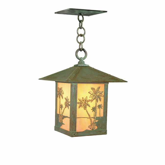 Arroyo Craftsman TRH-9PT Timber Ridge 9 inch Outdoor Pendant with Palm Tree Filigree