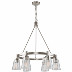 Artcraft AC10765BN Clarence Brushed Nickel 28" Ceiling Chandelier