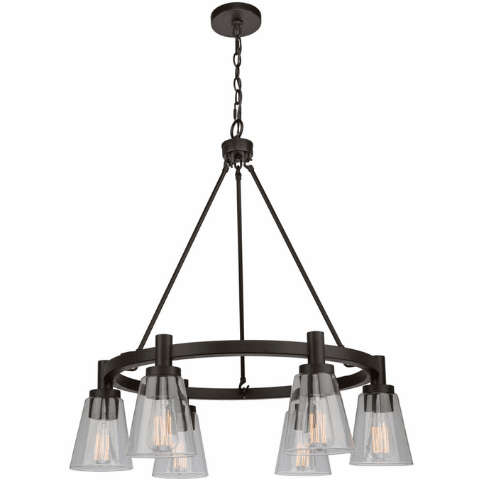 Artcraft AC10765OB Clarence Oil Rubbed Bronze 28" Hanging Chandelier
