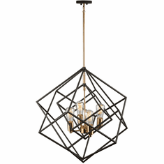 Artcraft AC11114 Artistry Modern Matte Black & Satin Brass Chandelier Light