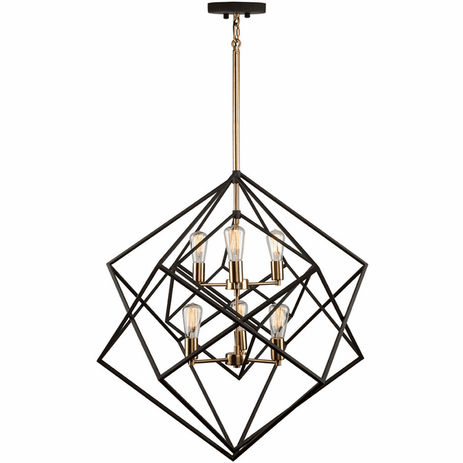 Artcraft AC11116 Artistry Contemporary Matte Black & Satin Brass Ceiling Chandelier