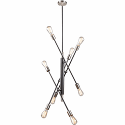 Artcraft AC11253NB Truro Contemporary Black and Brushed Nickel 26" Chandelier Light