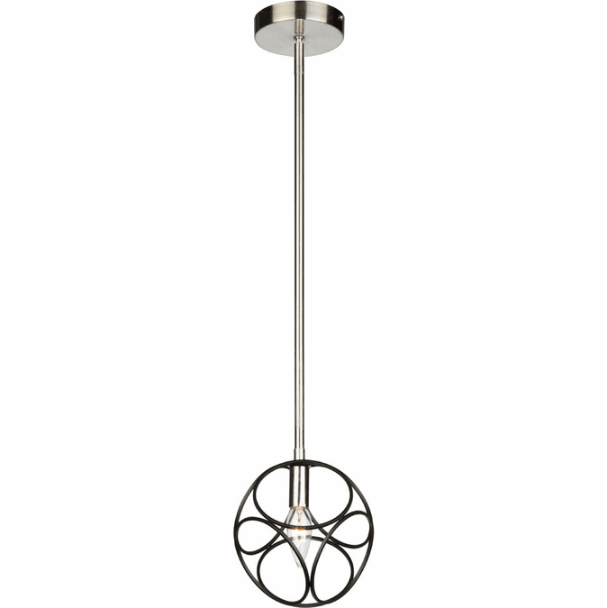 Artcraft AC11561NB Sorrento Modern Matte Black and Satin Nickel Mini Pendant Lighting Fixture