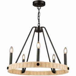Artcraft AC11715BK Perris Contemporary Black 24" Chandelier Lamp