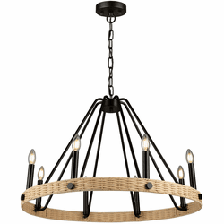 Artcraft AC11718BK Perris Contemporary Black 32" Ceiling Chandelier