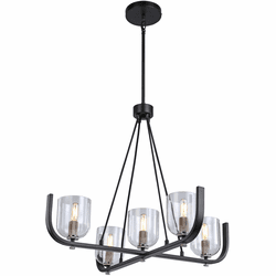 Artcraft AC11746NB Cheshire Modern Black & Nickel Chandelier Lamp