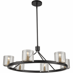 Artcraft AC11826BB Salinas Modern Black and Brass Hanging Chandelier