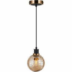 Artcraft AC11870AM Gem Modern Black and Brushed Brass Pendant Lighting
