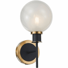 Artcraft AC11871SW Gem Modern Black and Brushed Brass Lighting Wall Sconce
