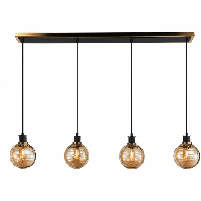 Artcraft AC11874AM Gem Contemporary Black and Brushed Brass Kitchen Island Light