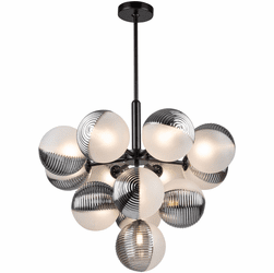 Artcraft AC11883BK Bolla Modern Black Hanging Chandelier