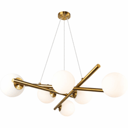 Artcraft AC11976BR Modena Contemporary Plated Brushed Brass Lighting Chandelier