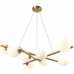 Artcraft AC11979BR Modena Contemporary Plated Brushed Brass Chandelier Light