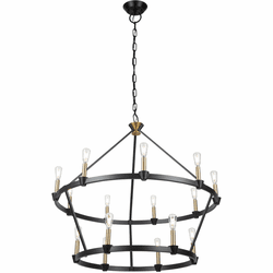 Artcraft AC11985BB Notting Hill Contemporary Black and Brushed Brass Ceiling Chandelier