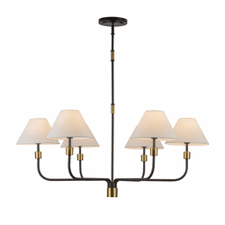 Artcraft AC12036BB Providence Contemporary Black / Brushed Brass Chandelier Lamp