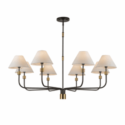 Artcraft AC12038BB Providence Modern Black / Brushed Brass Chandelier Lighting