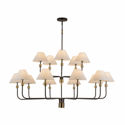 Artcraft AC12039BB Providence Modern Black / Brushed Brass Chandelier Lighting