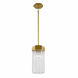 Artcraft AC12060BR Emma Modern Brushed Brass Mini Ceiling Pendant Light