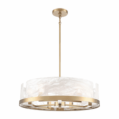 Artcraft AC12176BR Skye Contemporary Brass Drum Hanging Light