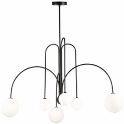 Artcraft AC6656BK Comet Contemporary Semi Matte Black LED Lighting Chandelier